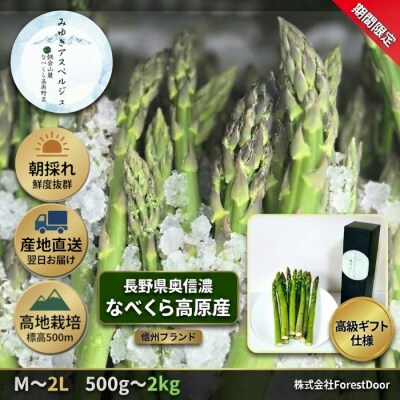 【期間限定】＼訳あり/アスパラガス みゆきアスペルジュ サイズ混合 1kg入り(20～25本)
