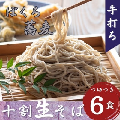 信州産 手打ち 生そば「信州十割ぼくち蕎麦」6食セット そばつゆ付 