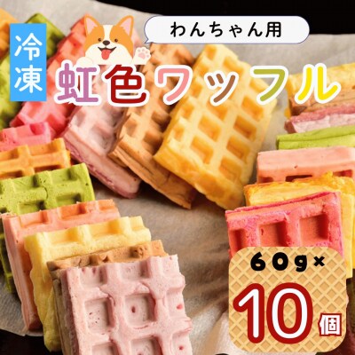 【冷凍】 わんちゃんが食べられる「虹色ワッフル」10個セット