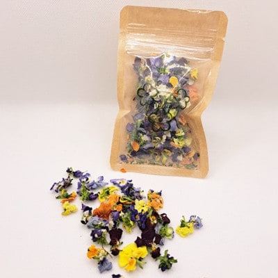 食用のエディブルフラワー(生花×3パック・ドライ×1袋)・サラダクレソン×1袋【Cセット】