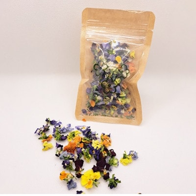 食用のエディブルフラワー(生花×4パック・ドライ×1袋)・サラダクレソン×1袋【Dセット】