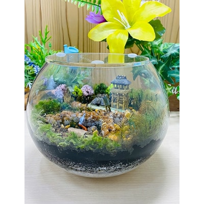 【苔テラリウム・丸形ガラス・小】ちいさな苔屋さん