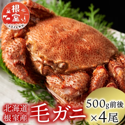 ＜12/21まで年内配送＞★毛がに500g前後×4尾 D-21004