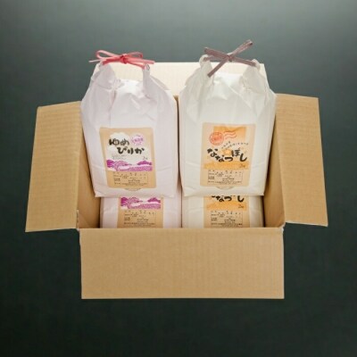 ＜12/17まで年内配送＞北海道米ゆめぴりか&ななつぼし各2kg×2袋 F-65017