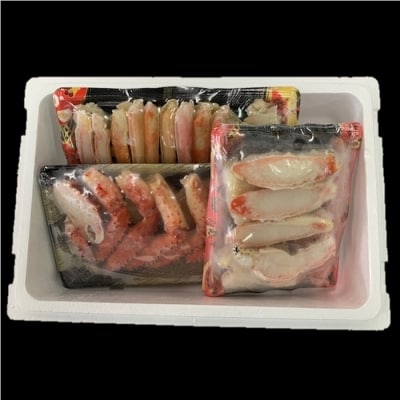 ＜12/21まで年内配送＞カット済かに3種計1.3kg(花咲・たらば・ずわい) D-01057