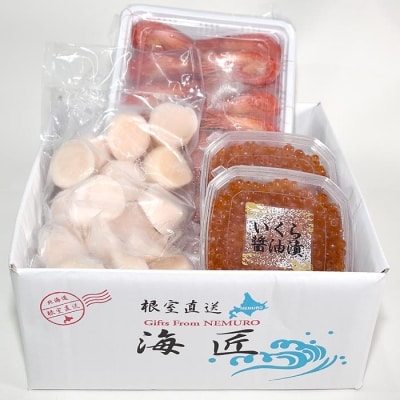 ＜12/17まで年内配送＞シマエビ500g・ほたて300g・いくら200gセット B-81004