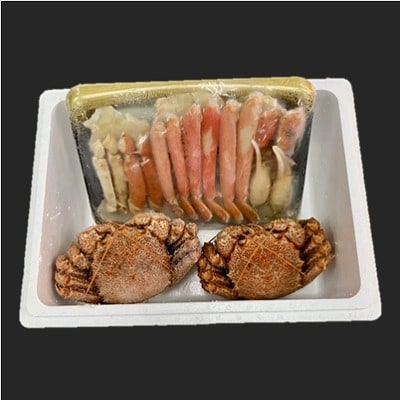 ＜12/21まで年内配送＞毛がに2尾とずわいがにカット脚(棒肉・肩肉・爪肉) C-01008