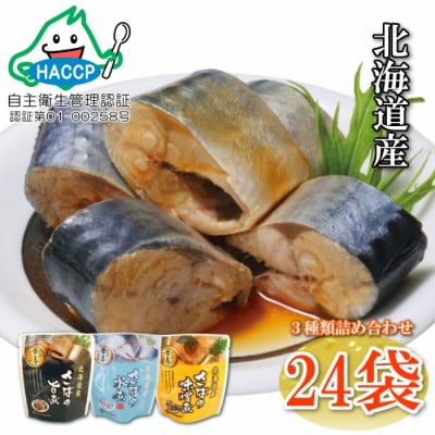 ＜12/14まで年内配送＞さば煮付けセット(3種・各8P) A-09068