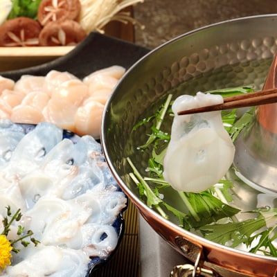 ＜12/17まで年内配送＞海鮮グルメセット(たこしゃぶ1kg・ほたて貝柱500g) B-81015