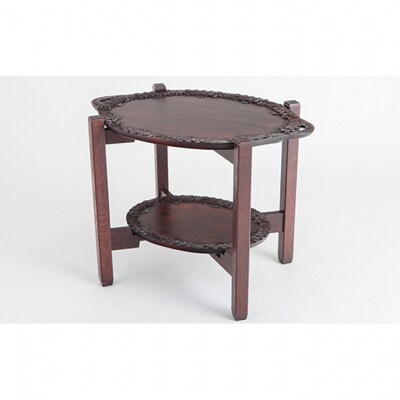 ティーテーブル キャスター付き 軽井沢彫[54130029]