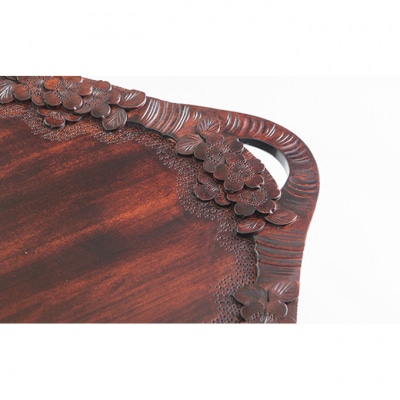 ティーテーブル キャスター付き 軽井沢彫[54130029]