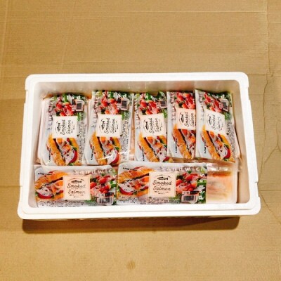 ＜12/14まで年内配送＞サーモン4～8P&塩サーモンハラス220g×18P F-09024