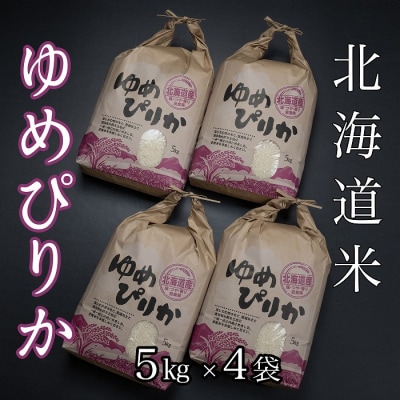 ＜12/17まで年内配送＞北海道米ゆめぴりか5kg×4袋 D-65006