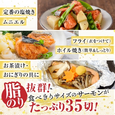 ＜12/14まで年内配送＞＜計約1.7kg＞塩トラウトサーモン切身1切真空×35P A-09153