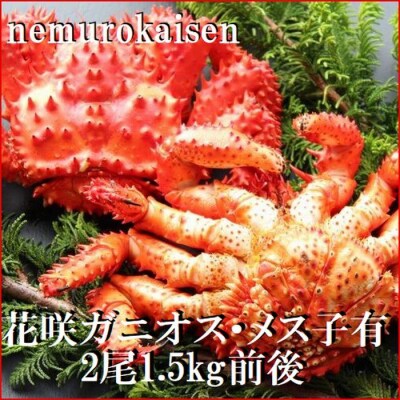 ＜12/21まで年内配送＞★花咲ガニ(オス・メス)各1尾(計1.5kg前後) D-57041