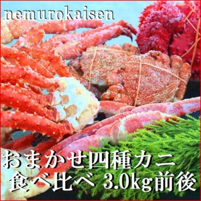 <12/21まで年内配送>おまかせ4種のカニ食べ比べ(計3kg前後) E-57004