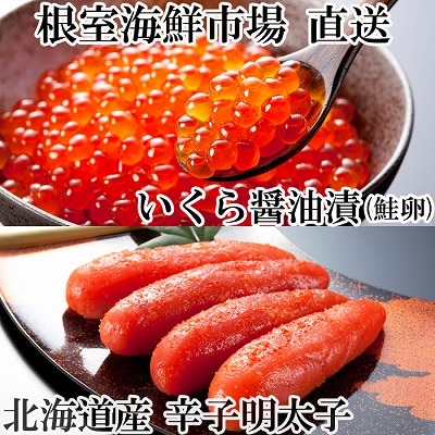 ＜12/10まで年内配送＞いくら醤油漬け(鮭卵)70g×1P、辛子明太子300g G-14063