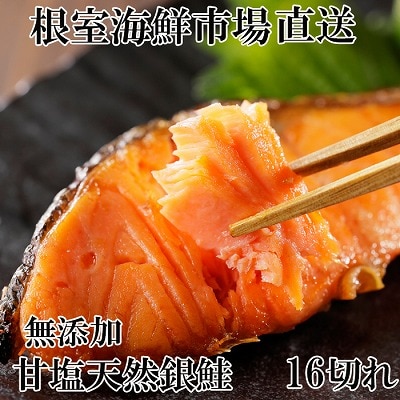 ＜12/10まで年内配送＞無添加天然銀鮭切身16切 A-28255