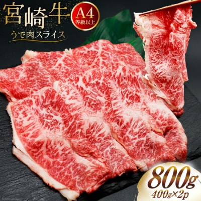 肉 牛肉 ブランド牛 宮崎牛 牛うで肉 スライス 400g×2 計800g [31bm0056]