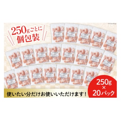 鶏肉 もも 宮崎県産 若鶏もも肉 カット 250g 20p 計5kg [31aj0051]