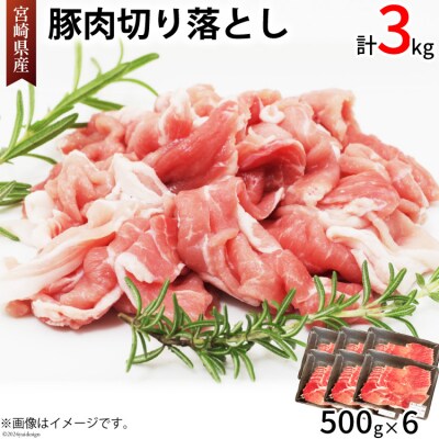 豚肉 切り落とし 宮崎県産 豚 切り落し 500g × 6 計3kg [31be0060]