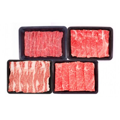 牛肉 宮崎牛 4種 食べ比べ スライス 計1.2kg ミヤチク 宮崎県 美郷町 [31au0099]