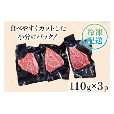 宮崎県産 黒毛和牛 ヒレ フィレ ヘレ ステーキ 110g ×3枚 計330g [31ba0030]