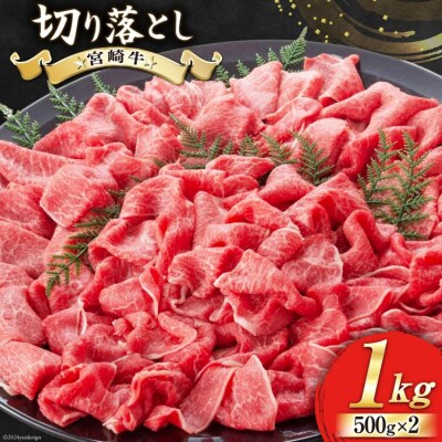 【宮崎牛】 切り落とし 500g×2 計1kg ローカルブランディング 宮崎県 [31bb0018]