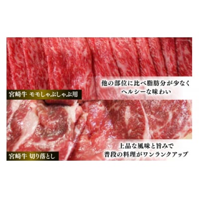 【宮崎牛】 宮崎 県産 宮崎牛 モモ スライス 切り落とし セット [31bb0029]