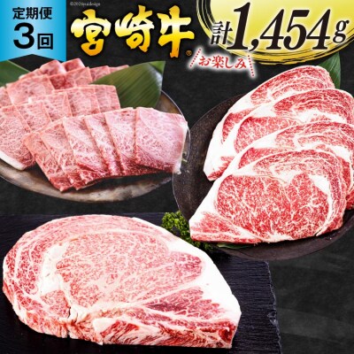 3回 定期便 宮崎牛 ロースステーキ 600g 肩焼肉 400g [31bd0023]