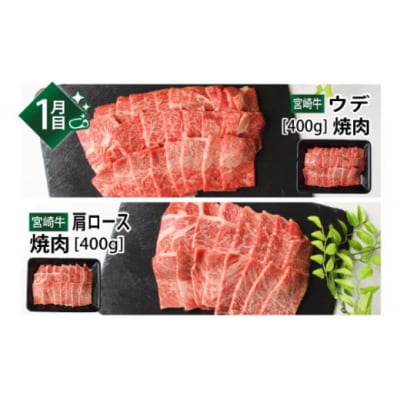 6回 定期便 宮崎牛 豪華 バラエティ 6ヶ月コース 合計4.6kg [31ag0139]