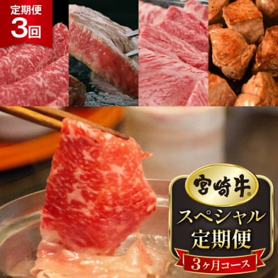 3回 定期便 宮崎牛 スペシャル 3ヶ月コース 合計5.1kg [31ag0135]