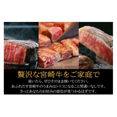 3回 定期便 宮崎牛 ステーキ 3ヶ月 コース 合計 2kg マルミヤストア [31ag0132]