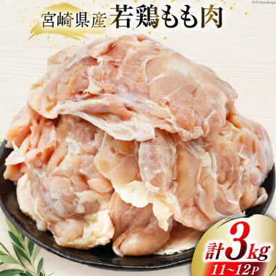 肉 鶏肉 宮崎県産若鶏もも肉 11～12パック 計3kg 九州児湯フーズ [31aj0062]