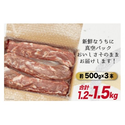 豚 ヒレ ブロック 3本 1.2kg～1.5kg マルミヤストア 宮崎県 [31ag0129]