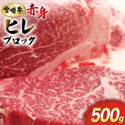 【宮崎牛】 宮崎牛 ヒレ ブロック 500g マルミヤストア 宮崎県 美郷町 [31ag0112]