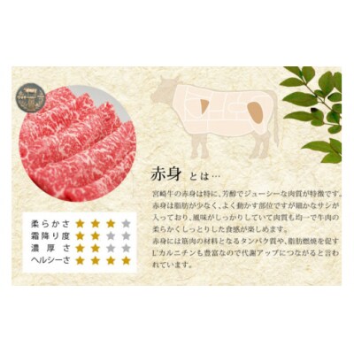 【宮崎牛】 赤身 スライス 500g マルミヤストア 宮崎県 美郷町 肉 牛 [31ag0100]