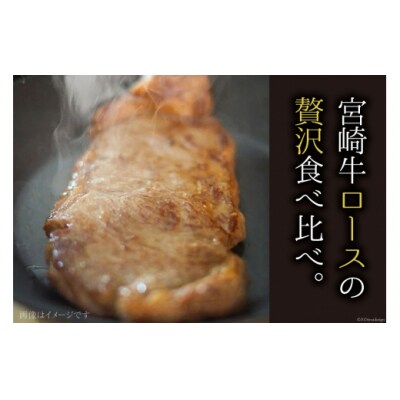 【宮崎牛】 ロース 食べ比べ ステーキ 400g セット マルミヤストア [31ag0097]