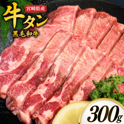 牛肉 牛タン 宮崎県産 黒毛和牛 タン スライス 300g  [31bn0001]