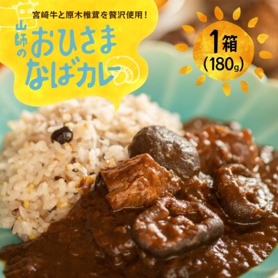 カレー レトルト 山師のおひさま なばカレー 宮崎牛 原木椎茸 使用 180g [31ao0025]