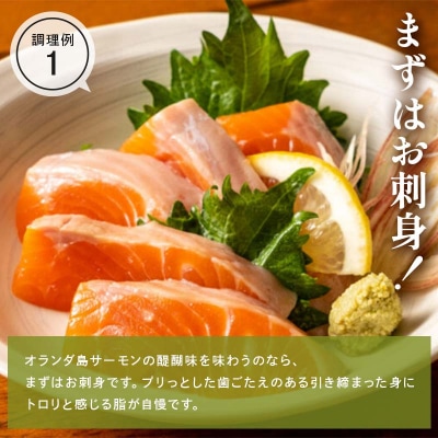 三陸山田産 オランダ島 サーモン 刺身 盛り合わせ 約200g 鮭 さけ サケ