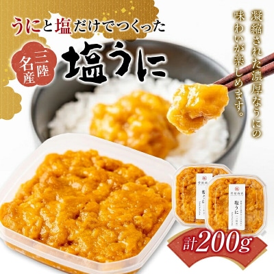 【無添加】三陸山田 塩 うに 100g 2個セット ウニ