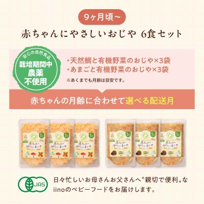 栄養満点離乳食!9ヶ月頃からの『赤ちゃんにやさしいおじや』2種各3袋セット [AGAA007]