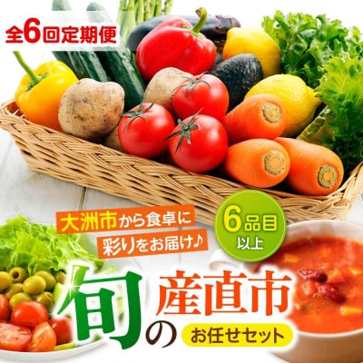 【全6回定期便】産地直送!鮮度抜群!旬の産直市お任せセット(6種以上)[AGAP016]
