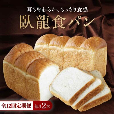 【全12回定期便】【冷凍】臥龍食パン2本 [AGAY049]