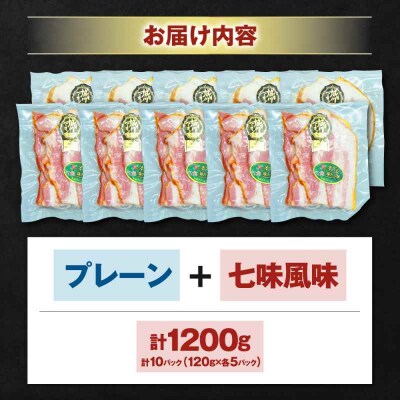 大洲産ブランドポーク『オズの箱入り娘』 厚切りベーコンスライスセット 計10ケ[AGAZ010]
