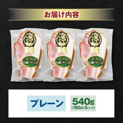 大洲産ブランドポーク『オズの箱入り娘』使用!ベーコンブロック×3ケ [AGAZ011]