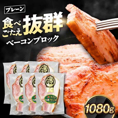 大洲産ブランドポーク『オズの箱入り娘』使用!ベーコンブロック×6ケ [AGAZ012]