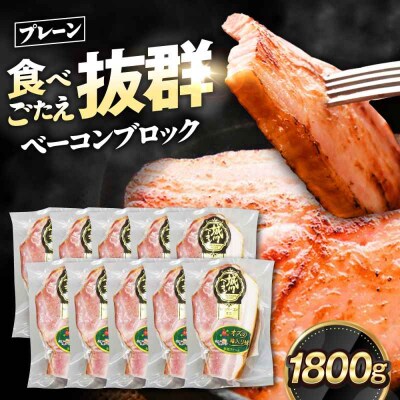 大洲産ブランドポーク『オズの箱入り娘』使用!ベーコンブロック×10ケ [AGAZ013]