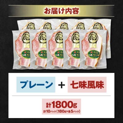 大洲産ブランドポーク『オズの箱入り娘』使用!ベーコンブロックセット 計10ケ[AGAZ018]